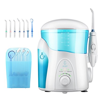 Lavany Oral Irrigator, Family Water Flosser with UV Sterilizer, 600ml High-Volume Reservoir with Lid Cover