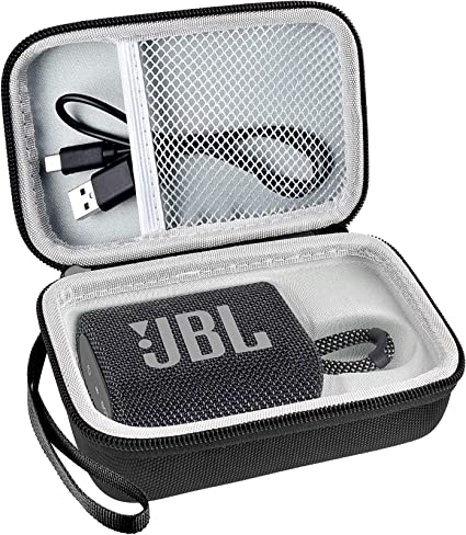 JBL Go 3 Portable Waterproof Wireless Bluetooth Speaker Bundle with Premium Carry Case (Black)