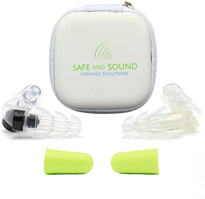 High Fidelity Ear Plugs by Safe and Sound Hearing Solutions - 2 Pairs - Ideal for Noise Reduction