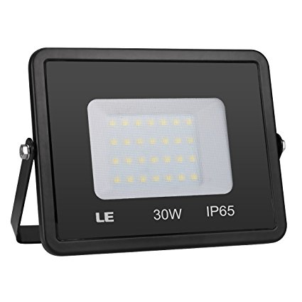 LE 30W Super Bright Outdoor LED Flood Lights, 2400lm Work Light, Waterproof IP65 5000K Day White 100° Beam Angle,75W HPSL Equivalent(No Plug)