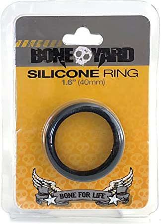 Boneyard Silicone Cock Ring - 1.6" (40 mm) - Black