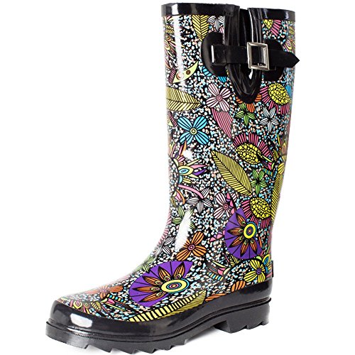 SheSole Women's Waterproof Rubber Rain Boot