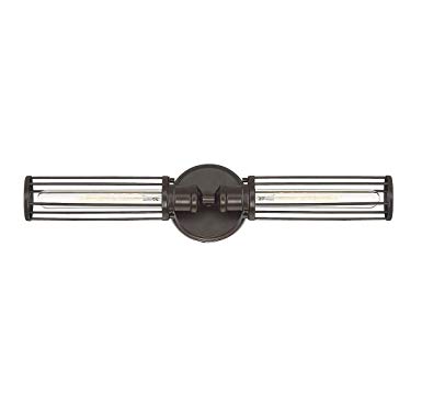 Trade Winds Lighting TW80022ORB Industrial Retro 2 Light Bath Wall Vanity Wire Cage Fixture, 60 Watts, in Oil Rubbed Bronze