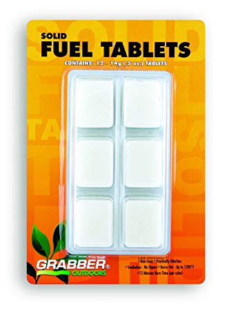Grabber Outdoors Solid Hexamine Fuel Tablets- High Performance, 12-Count