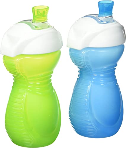 Munchkin Click Lock 9-Ounce Bite Proof Sippy Cup, Pack of 2 (colors may vary)