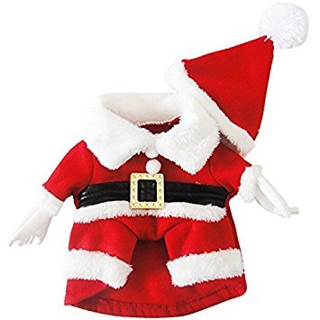 Lillypet Pet Christmas Costumes Dog Suit with Cap Santa Claus Suit Dog Hoodies Pet Dog Costumes for Medium Dogs and Small Dogs