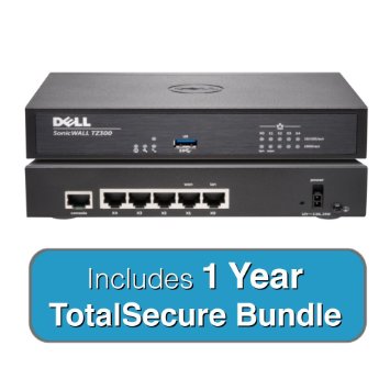 DELL SonicWALL TZ300 TotalSecure Bundle - Includes TZ 300 Appliance and 1 Year Comprehensive Gateway Security Suite