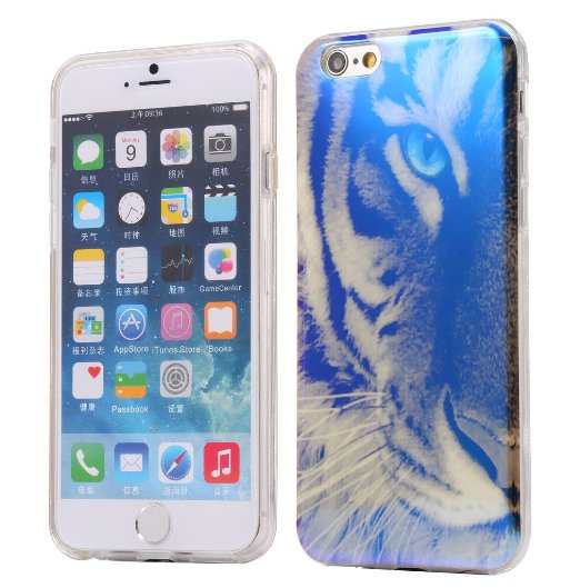 iPhone 6 Case Bellivin Blue Light Feature Shockproof TPU Bumper Case for iPhone 6  6s 47inch Brown Tiger Head