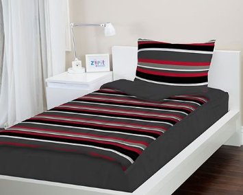 Zipit Bedding Set, Gray Stripes - Twin