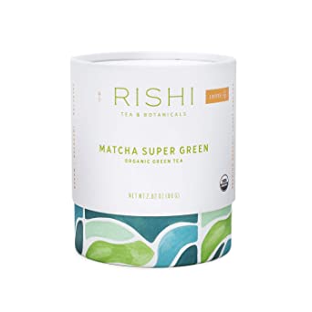 Rishi Tea Matcha Super Green Loose Leaf Herbal Tea | Immune Support, USDA Certified Organic Sencha, Caffeinated, Umami, Antioxidant Rich | 2.82 oz Tube