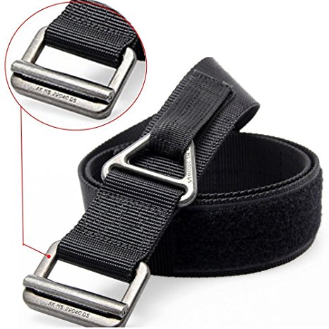 FAIRWIN Men's Riggers Tactical Belt, Military Style Nylon Webbing Outdoor Security Combat Velcro Belt in Delicate Gift Box