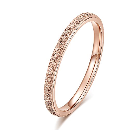 2mm 4mm Rose Gold Platinum Plated Rings for Women Men Wedding Bands Sets Titanium Carbide Matte Surface Couple Finger Rings