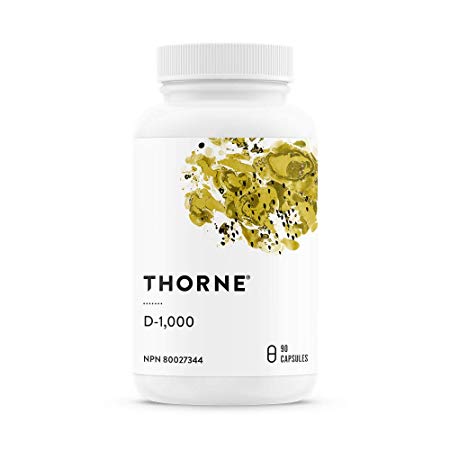 Thorne Research - Vitamin D-1000 - Vitamin D3 Supplement (1,000 IU) for Healthy Bones and Muscles - 90 Capsules