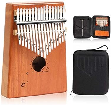 Kalimba 17 Keys Thumb Piano with Protective Box, Tuning Hammer and English Study Instruction. Portable Mbira Wood Finger Piano, Gifts for Kids and Adults Music Lovers