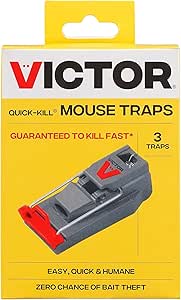 Victor M140-3B Quick-Kill Easy Set Mouse Trap - 3 Reusable Mouse Traps