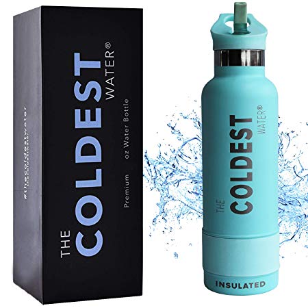 The Coldest Water Bottle - Standard Mouth Sports 12 oz, 21 oz, 1 Gallon, 128 oz Vacuum Insulated Stainless Steel, Hot Cold, Modern Double Walled, Simple Thermo Mug, Hydro Metal Canteen Cold 36  Hrs