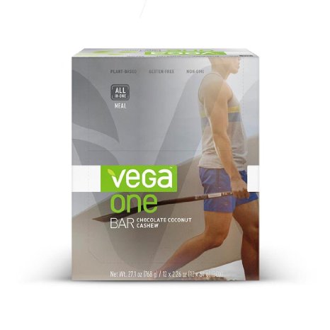 Vega One All-in-One Meal Bar Chocolate Coconut Cashew 12 Count