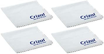 Crizal Lens Cleaning Cloth 4 Pack Size 6 1/2" x 6 1/2" for Crizal Anti Reflective Lenses |#1 Best Microfiber Cloth for Cleaning Crizal and All Anti Reflective Lenses|