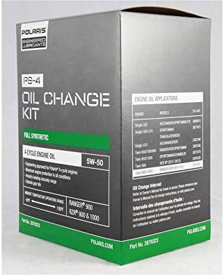 Polaris 5W-50 2.5 qt. Full Synthetic PS-4 Oil Change Kit, Genuine OEM Part 2879323