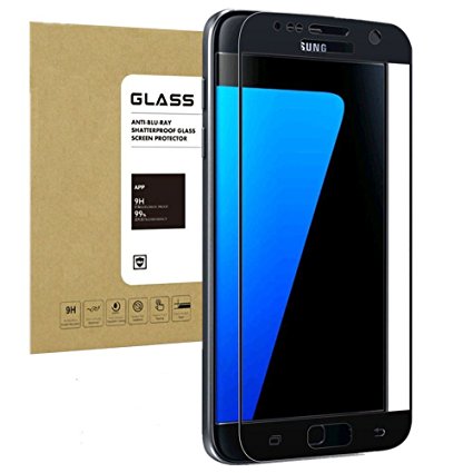 Galaxy S7 Screen Protector Glass (Full Screen Coverage),Hartser 3D Tempered Glass Screen Film, Super HD Clear, Anti-Scratch, Easy Installation HD Ultra Clear for Samsung Galaxy S7 (Black)