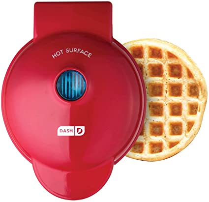 Dash DMW001RD Machine for Individual, Paninis, Hash Browns, & other Mini waffle maker, 4 inch, Red 1 Pack