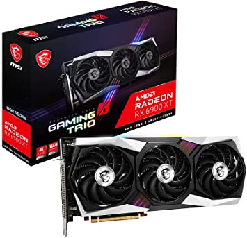 MSI Gaming Radeon RX 6900 XT Boost Clock Up to 2340 MHz 256-bit 16GB GDDR6 DP/HDMI Triple Torx 4.0 Fans FreeSync DirectX 12 VR Ready RGB Graphics Card (RX 6900 XT Gaming X Trio 16G)