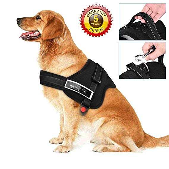 BERENNIS No Pull Dog Vest Harness, Adjustable Pet Body Padded Vest with Reflective Stitching for Small Medium Large Dog Walking, Training - No More Pulling, Tugging or Choking