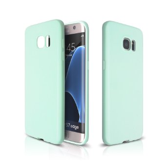 Arbalestreg Samsung Galaxy S7 Edge Case TPU Slim Soft Skin Solid Color Perfect Fit Transparent Cover Gel Case - Mint Green
