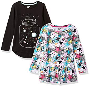 Spotted Zebra Girls' 2-Pack Long-Sleeve Tunic Tops