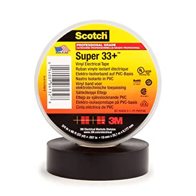 Scotch Super 33  Vinyl Electrical Tape, 3/4 in x 66 ft, Black