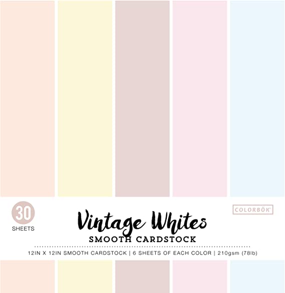 Colorbok 12x12in Smooth Cardstock White Promenade, Multi-Colored