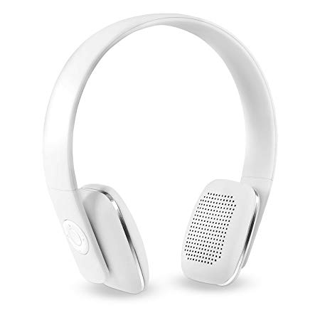 Innovative Technology Rechargeable Wireless Bluetooth Modern Headphones with Rubberized Finish, White
