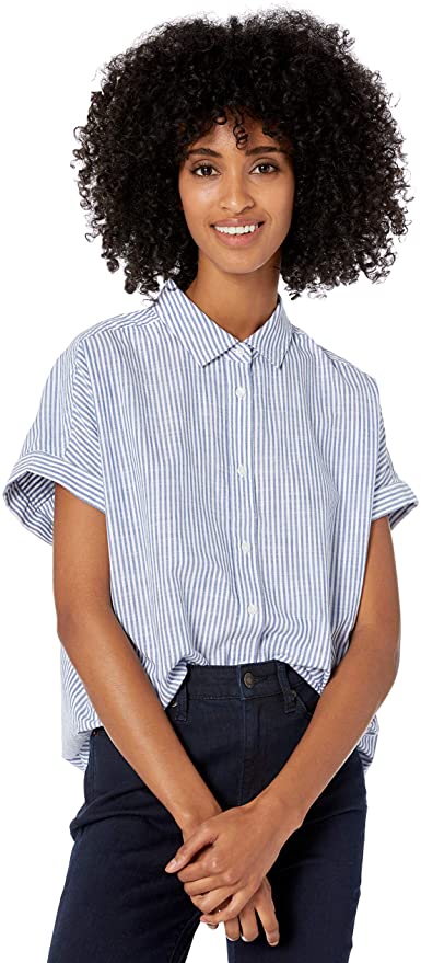 Amazon Brand - Goodthreads Women's Washed Cotton Short-Sleeve Shirt