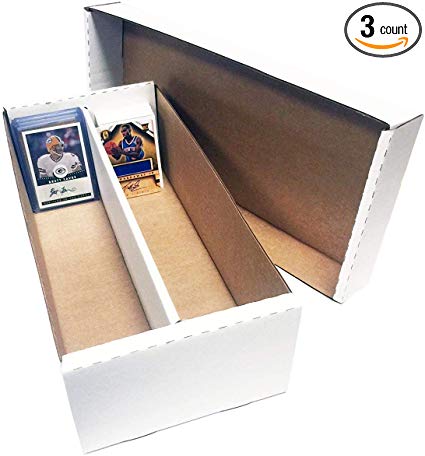 (3) Shoe 2 Row Storage Boxes (1600 Ct.) - Cardboard Storage Box - Baseball, Football, Basketball, Hockey, Nascar, Sportscards, Gaming & Trading Cards Collecting Supplies by MAX PRO