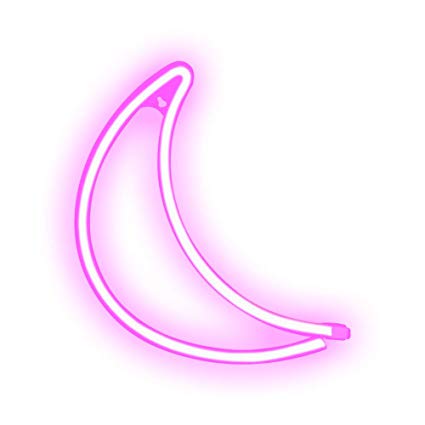Crescent Neon Light Moon LED Neon Signs Art Wall Lighting Decor for House Bar Recreational, Birthday Party Kids Room, Living Room, Wedding Party … (Pink moon)