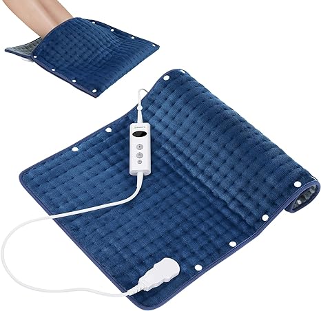 DISUPPO Heating Pad & Foot Warmer 2 in 1, Electric Heating Pad for Cramps, Neck and Shoulders, Heated Pad with 10 Heat Levels, 10-90 Min Timer Auto-Off, Sore Muscle Relief, Machine Washable