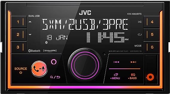 JVC KW-X855BTS Bluetooth Car Stereo Digital Media Receiver with USB Port, AM/FM Radio, MP3 Player, Amazon Alexa, Android, iPhone, Double DIN, 13-Band EQ…