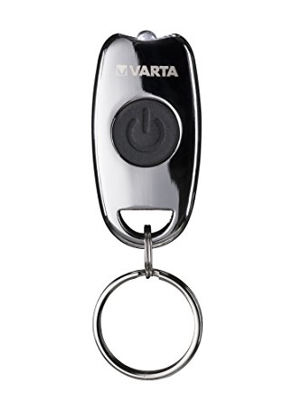 Varta 5mm LED Metal Key Chain Light incl. 2x CR2016 Button Cells Flashlight Key Chain Mini Flashlight Hand Flashlight Handlamp for key chain with key ring