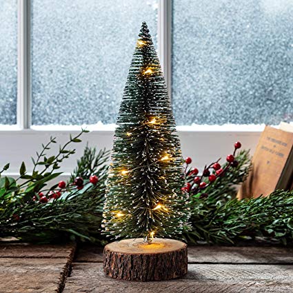 Lights4fun, Inc. 12” Pre Lit Battery Operated LED Mini Christmas Tree Decoration