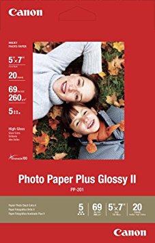 Canon Photo Paper Plus Glossy II, 5 x 7 Inches, 20 Sheets (2311B024)