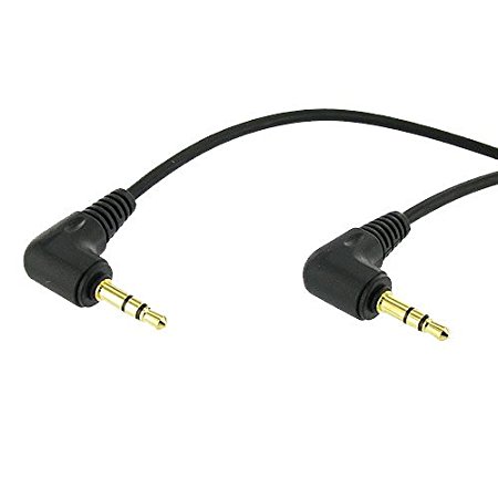 Valley Enterprises 1' 3.5mm Male Right Angle to 3.5mm Male Right Angle Gold Stereo Audio