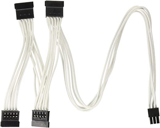 Corsair CP-8920189 Premium Individually Sleeved SATA Cable, White, for Corsair PSUs