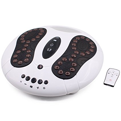 EMS Foot Massager - Boosts Circulation  & Body Infrared Therapy Heated Machine, Improve Blood Circulation and Relieve Ache and Pains, 25 Massage Modes with Belt and Remote Control