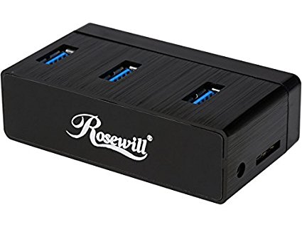 Rosewill Aluminum Mini USB 3.0 3-PORT Hub Plus 2.5” SATA 6G Enclosure Adapter (RHB-420)