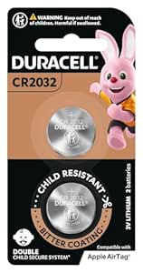 Duracell Specialty CR2032 Lithium Coin Battery 3V, Child Safety Features, pack of 2 suitable for use in keyfobs, scales, wearables and medical devices