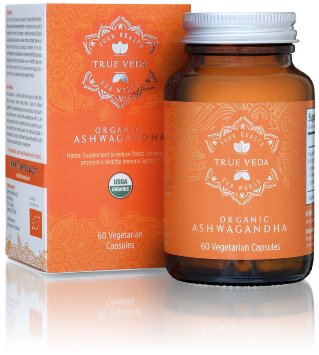 Organic Ashwagandha Vegetarian Capsules | Certified USDA Organic | 100% Natural Herbal Supplement | Ayurveda Formula known as Withania Somnifera | KSM-66 | KSM66 | 60 Easy Swallow Pills