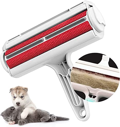 Pet Lover Dog Hair Remover Cat Hair Remover Pet Hair Remover Couch Dog Fur Remover Roller Pet Fur Remover Roller with Self-Cleaning for Sofa Beds Couch Carpet Car Seat Dress Dog Bed & Furniture Red