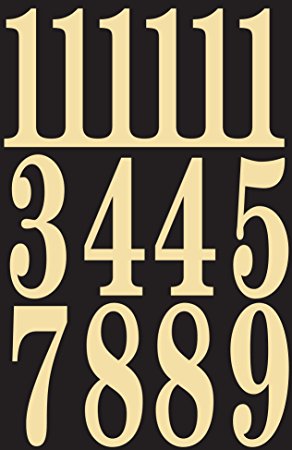 Hy-Ko MM-5N Self-Stick Numbers, 3", Black/Gold
