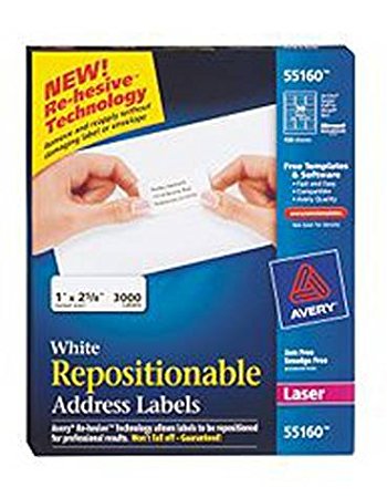 Avery Easy Peel White Address Labels for Laser Printers 5160, 1" x 2-5/8", Box of 4200