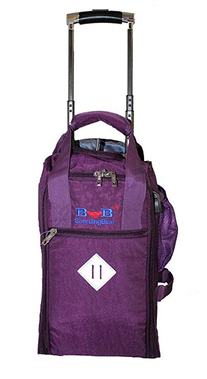 17" Rolling Personal Item Under Seat Duffel for United Airlines (Purple)